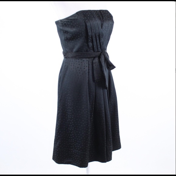 White House Black Market Black Silk Polka Dot Sz 6 - Picture 3 of 11